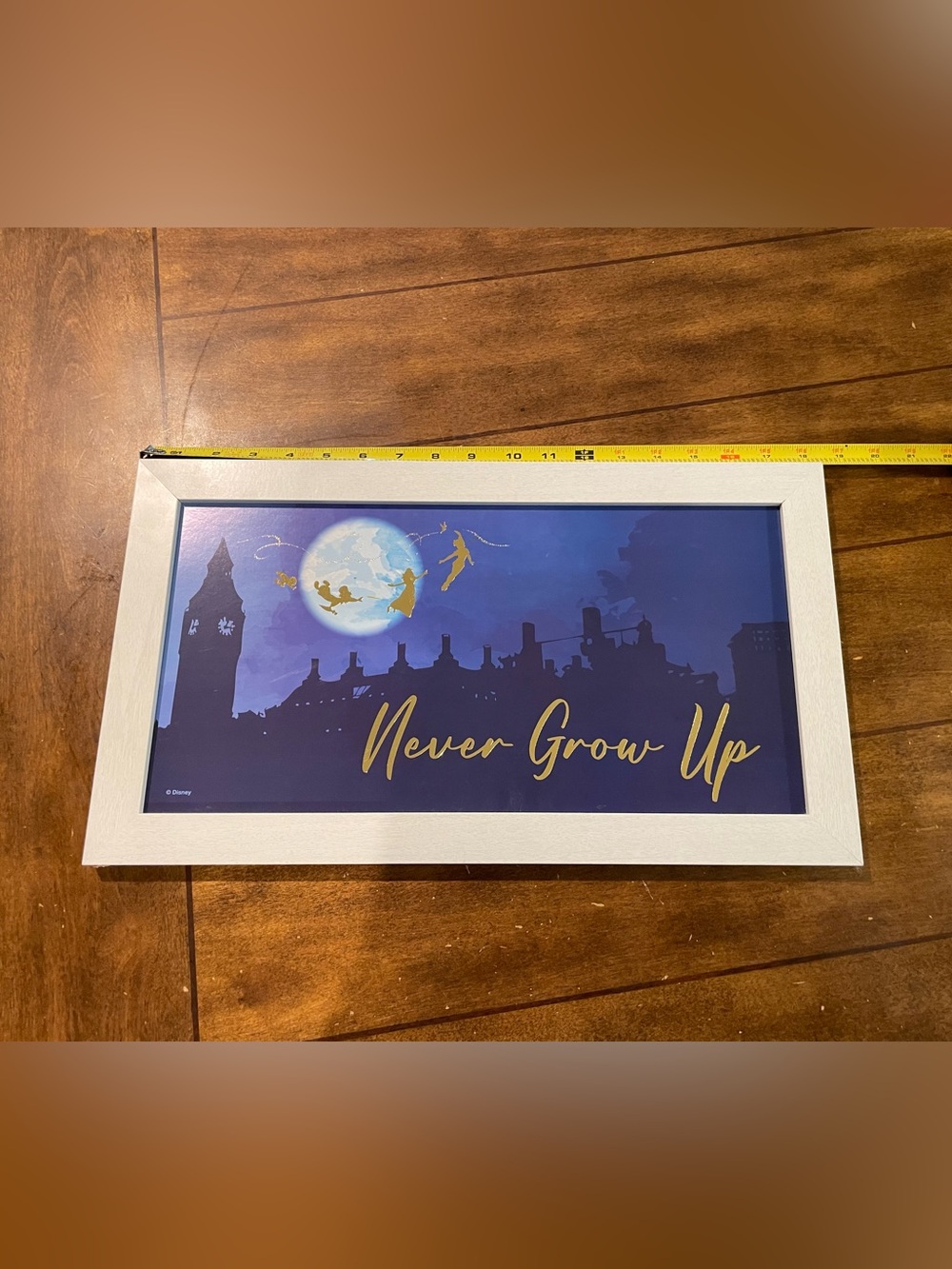 Disney Never Grow Up Wall Art – Blue, Gold, White
